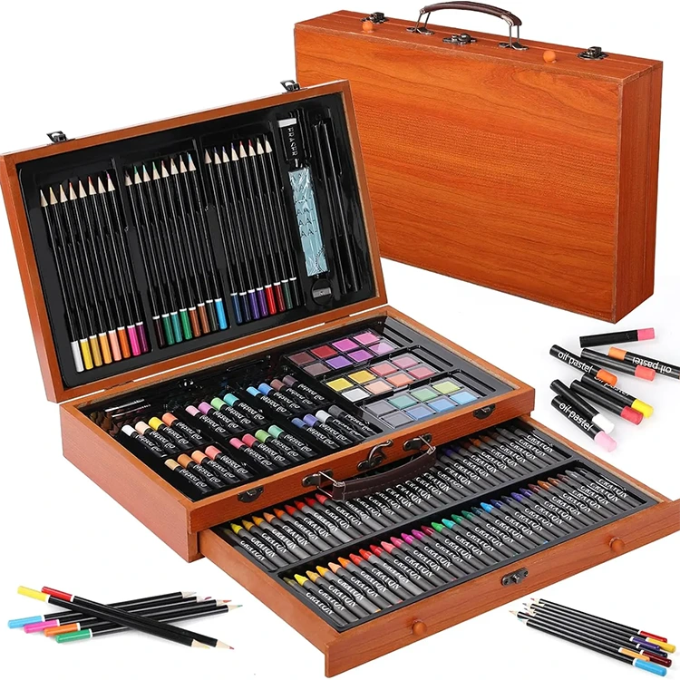 Houten box art set voor schilderen